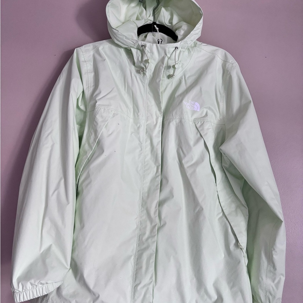 The North Face Women's Antora Light Green Hooded Rain Jacket